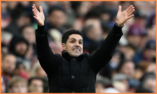 Jurrien Timber v akcii za Arsenal proti Aston Ville