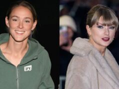 Kylie Kelce volá mlčanie Jasona Kelceho po priznaní Travisa Kelceho, že sa „nikdy“ nehádal s Taylor Swift logo pochodového šialenstva