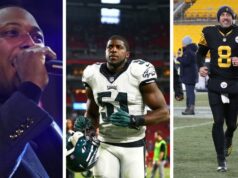 LeSean McCoy prehral nad Emmanuelom Achom za to, že oklamal 2TD výjazd Aarona Rodgersa vs. Delfíny logo pochodového šialenstva