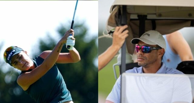 Lexi Thompson pózuje s Tigerom Woodsom a odhaľuje, že sa cíti „poctený“ hrať na Hero World Challenge Pro-Am
