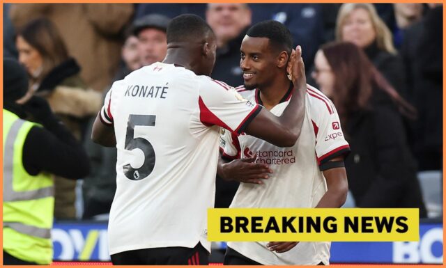 Liverpool je pripravený rozhodnúť o zmluve s Ibrahimom Konatem Ibrahima Konate reaguje počas prehry Liverpoolu proti Nottinghamu Forest