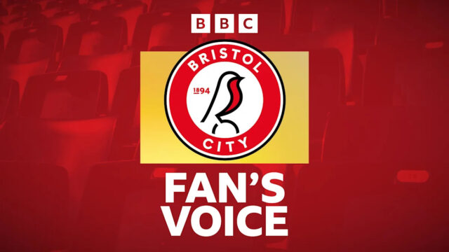 Bok po boku detailných záberov hráčov Bristol City Sinclaira Armstronga a Emila Riisa