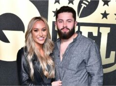 Manželka Bakera Mayfielda Emily predvádza bábätko po 20,5 týždni tehotenstva logo pochodového šialenstva