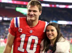 Manželka Drakea Maye Ann Michael poslala 4-slovnú správu po výbuchu 5-TD Patriots QB, ktorý pomohol Billsovi získať titul AFC East logo pochodového šialenstva