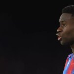 Marc Guehi počas zápasu Premier League medzi Crystal Palace FC a Nottingham Forest FC v Selhurst Parku.