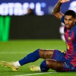 Marcus Rashford v akcii za Barcelonu.