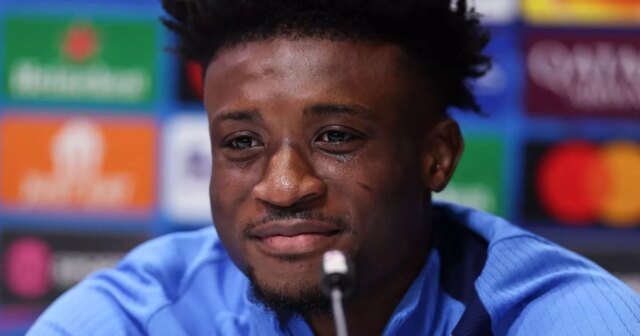 Mohammed Kudus hovoril pre médiá na tlačovej konferencii pred zápasom Tottenhamu v Lige majstrov proti Slavii Praha.