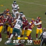 V sobotňajšom zápase NFL vypukla medzi Eagles a Commanders násilná bitka