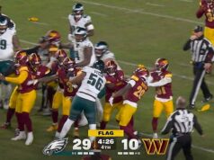 Násilná bitka má za následok vylúčenie troch hráčov, keď Eagles vs Commanders upadajú do chaosu V sobotňajšom zápase NFL vypukla medzi Eagles a Commanders násilná bitka
