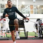 Gabriel Jesus počas tréningu Arsenalu