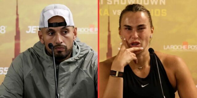 Nick Kyrgios a Aryna Sabalenka otvorene vyzývajú médiá, aby podnecovali Aryna Sabalenka počas jej súboja „Battle of the Sexes“ proti Nickovi Kyrgiosovi (Zdroj: Getty)