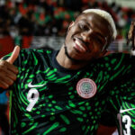 Victor Osimhen oslavuje gól Nigérie