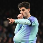 Kai Havertz z Arsenalu oslavuje gól