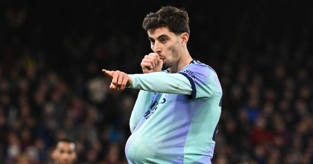 Kai Havertz z Arsenalu oslavuje gól