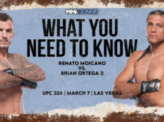 Renato Moicano vs. Brian Ortega 2 na UFC 326: Čo potrebujete vedieť 29. júla 2017; Anaheim, CA, USA; Brian Ortega uplatňuje blokovanie proti Renato Moicano počas UFC 214 v Honda Center. Povinný kredit: Gary A. Vasquez-USA TODAY Sports