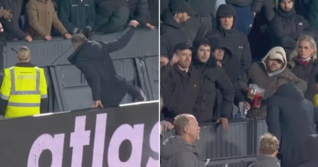 Robin van Persie skáče cez reklamné tabule, aby sa postavila ROTTERDAM - Tréner Feyenoordu Robin van Persie sa prihovára sklamaným fanúšikom po zápase KNVB Cup medzi Feyenoordom a SC Heerenveen na Feyenoord Stadium De Kuip 17. decembra 2025 v holandskom Rotterdame. ANP MAURICE VAN STEEN (Foto od ANP cez Getty Images)