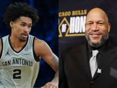 Ron Harper Smokes Fanúšik posmievanie NBA Son’s Low Shot Attemps in Blowout Win logo pochodového šialenstva