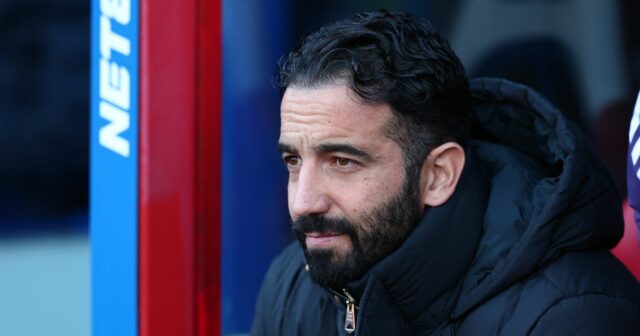 Manažér Manchestru United Ruben Amorim počas zápasu Premier League proti Crystal Palace