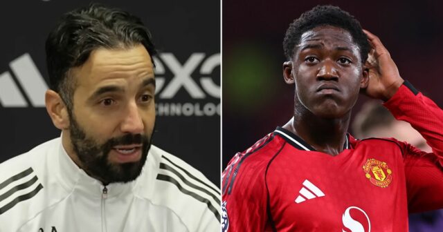 MANCHESTER, ANGLICKO – 15. DECEMBRA: Kobbie Mainoo z Manchestru United počas zápasu Premier League medzi Manchestrom United a Bournemouthom na Old Trafford 15. decembra 2025 v Manchestri v Anglicku. (Foto: Marc Atkins/Getty Images)