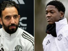 Ruben Amorim posiela Kobbiemu Mainoovi strohú správu o budúcnosti Man Utd MANCHESTER, ANGLICKO – 15. DECEMBRA: Sklíčený Kobbie Mainoo z Manchestru United na plný úväzok počas zápasu Premier League medzi Manchestrom United a Bournemouthom na Old Trafford 15. decembra 2025 v anglickom Manchestri. (Foto: Robbie Jay Barratt - AMA/Getty Images)