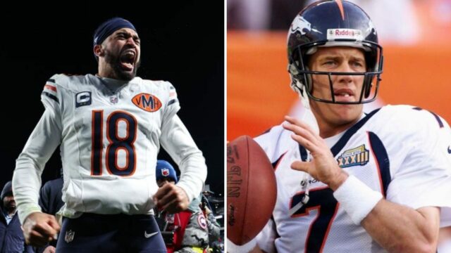 Šampión Super Bowl po hrdinstvách vs. Eagles na Bears QB logo pochodového šialenstva