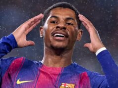 Španielske médiá sa rozdelili na Marcusa Rashforda po zápase Barcelony v pohári Barcelončan Marcus Rashford sa pozerá dolu počas futbalového zápasu Copa del Rey medzi Guadalajarou a Barcelonou v španielskej Guadalajare.