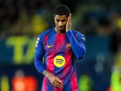 Španielske médiá súhlasia po tom, čo Marcus Rashford nastúpil na lavičku v rozhodujúcom zápase v Barcelone Marcus Rashford z FC Barcelona gestikuluje počas španielskej ligy, LaLiga EA Sports, futbalového zápasu medzi Villarreal CF a FC Barcelona