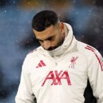 Mohamed Salah z Liverpoolu kontroluje ihrisko