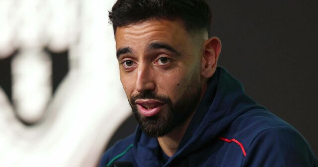 Bruno Fernandes na zápase Manchestru United