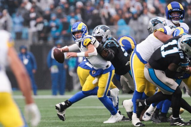 Súhrn NFL: Panthers zablokovali Matthewa Stafforda, ukončili sériu Rams NFL: Los Angeles Rams v Carolina Panthers
