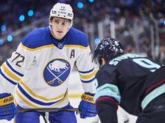 Tage Thompson, Sabres sa snažia zostať horúci vs. Devils NHL: Buffalo Sabres v Seattle Kraken