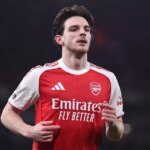 Declan Rice z Arsenalu počas zápasu Premier League proti Wolves