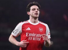 To, čo urobil Declan Rice Gabrielovi, hovorí za veľa aj napriek dramatickej výhre Arsenalu nad Wolves Declan Rice z Arsenalu počas zápasu Premier League proti Wolves