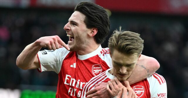 Declan Rice Points v Arsenal Teamin Martin Odegarard.