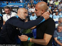 Tréner Chelsea Enzo Maresca je „vysoko na zozname náhradníkov v Man City za Pepa Guardiolu“ – uprostred „rastúcich očakávaní“ by legendárny manažér mohol v lete skončiť. Enzo Maresca je považovaný za preferovaného kandidáta na prevzatie Pepa Guardiolu v Manchestri City