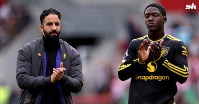 Tréner Manchestru United Ruben Amorim sa smeje nad návrhom priviesť Kobbieho Mainoa z lavičky počas žrebovania West Hamu, video sa stalo virálnym
