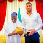 Takmer pred 12 mesiacmi bol Anthony Joshua ocenený v dome nigérijského prezidenta Bola Ahmeda Tinubu