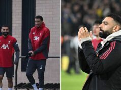 Výbuch Salaha spojený s Florianom Wirtzom Florian Wirtz a Mohamed Salah z Liverpoolu počas zahrievania pred súťažou MEIJI YASUDA J.LEAGUE World Challenge 2025 v podaní The Nippon...