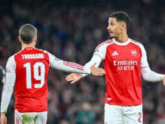 William Saliba, Leandro Trossard a Gabriel – správy o zranení Arsenalu a dátumy návratu vs Brentford Leandro Trossard a William Saliba počas víťazstva Arsenalu v Lige majstrov nad Bayernom Mníchov