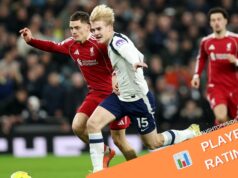 Wirtz a Isak žiaria proti Tottenhamu Ryan Gravenberch reaguje počas zápasu Liverpool vs Tottenham