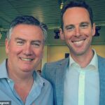 Eddie McGuire (vľavo) opísal svojho priateľa a bývalého kolegu Duncana McKenzieho-McHarga (vpravo) ako slnečný a optimistický zdroj radosti po jeho smrti v Los Angeles.