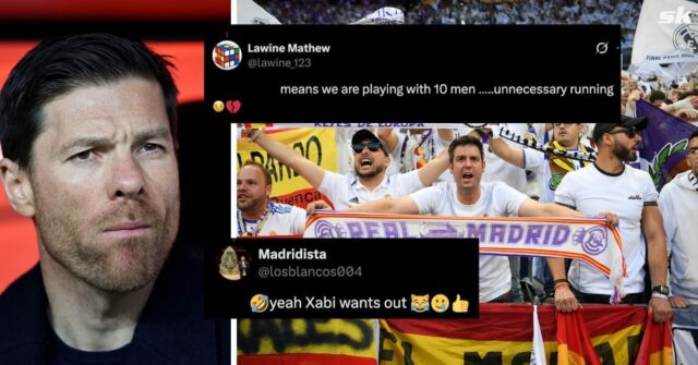 "Znamená to, že hráme s 10 mužmi", "Xabi chce von" "Znamená to, že hráme s 10 mužmi", "Xabi chce von"