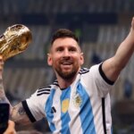 Lionel Messi oslavuje víťazstvo na majstrovstvách sveta 2022