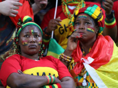 „Hnev a sklamanie“, keď fanúšikovia vyradili z majstrovstiev sveta Fanúšikovia Ghany oslavujú svoj prvý gól počas zápasu Unity Cup proti Nigérii