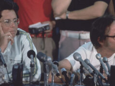 „Môj bol pre sociálnu zmenu, toto nie“ – King on Battle of the Sexes Billie Jean King a Bobby Riggs na tlačovej konferencii k Bitke o sexe v roku 1973