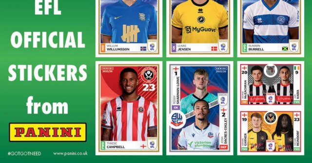 ŠESŤ OFICIÁLNYCH NÁLEPOK EFL ZDARMA od Panini
