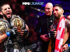 Ilia Topuria by chcel „šokovať svet“ proti Islamovi Machačevovi LAS VEGAS, NEVADA - SEPTEMBER 14: Raul Rosas Jr. of Mexico looks on during his match against Aoriqileng of China during UFC 306:Riyadh Season Noche at Sphere on September 14, 2024 in Las Vegas, Nevada. (Photo by Christian Petersen/Getty Images)