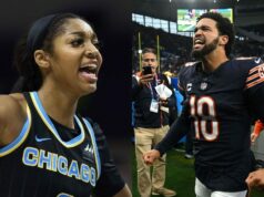 Angel Reese dáva najavo svoje pocity z Caleba Williamsa, ktorý organizuje ohromujúce 18-bodové víťazstvo Bears vs. Packers logo pochodového šialenstva