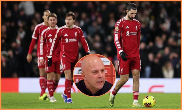 Arne Slot reaguje počas remízy Liverpoolu 0:0 s Arsenalom na Emirates Stadium