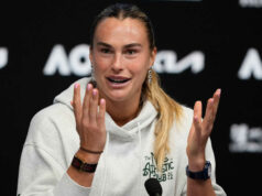 Aryna Sabalenka apeluje na grandslamové turnaje, aby „prehodnotili rozhodnutie“ o zákaze kontroverzného fitness zariadenia Na snímke príspevok Nemca R. Abril na X